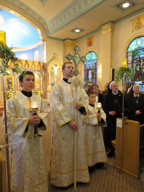 Altar Servers awaiting Procession of Clergy into the church